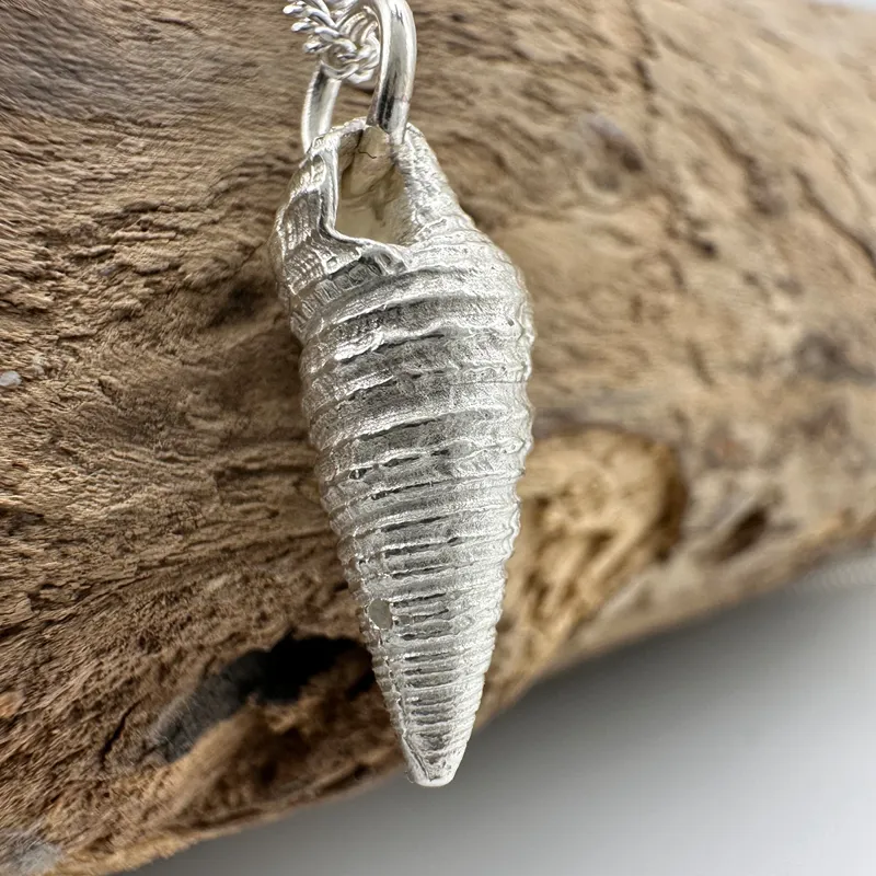 Silver Small Cone Shell Necklace by Sarah Shelton Palmer-1